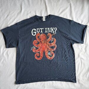 Got Ink? Octopus Tattoo Artist Navy Blue Graphic T-Shirt Men's Size XXL 2XL